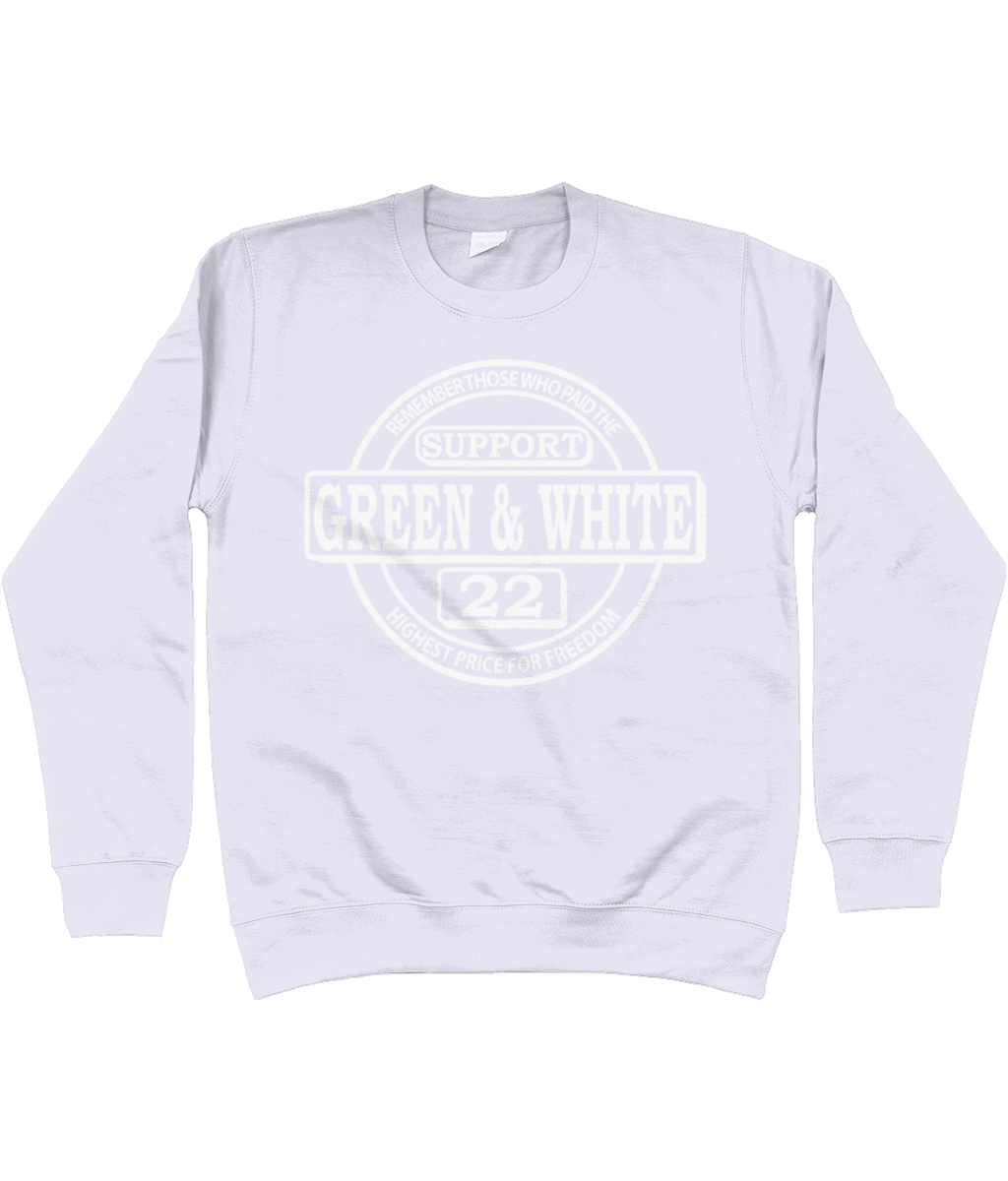 Heren Sweatshirt Classic G&W Met Mouwopdruk SUPPORT G&W