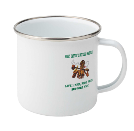 Enamel mug ride-free-skull